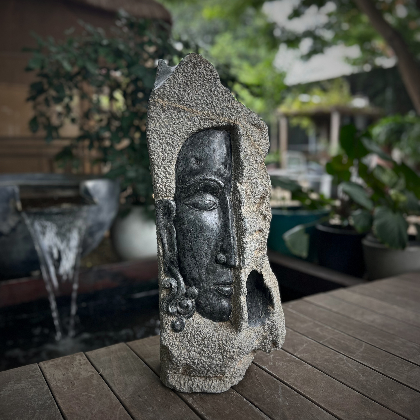 Half Face Buddha Stone Sculpture