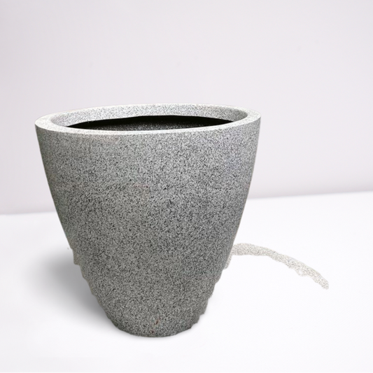 Textured White & Grey Stone Effect Planter