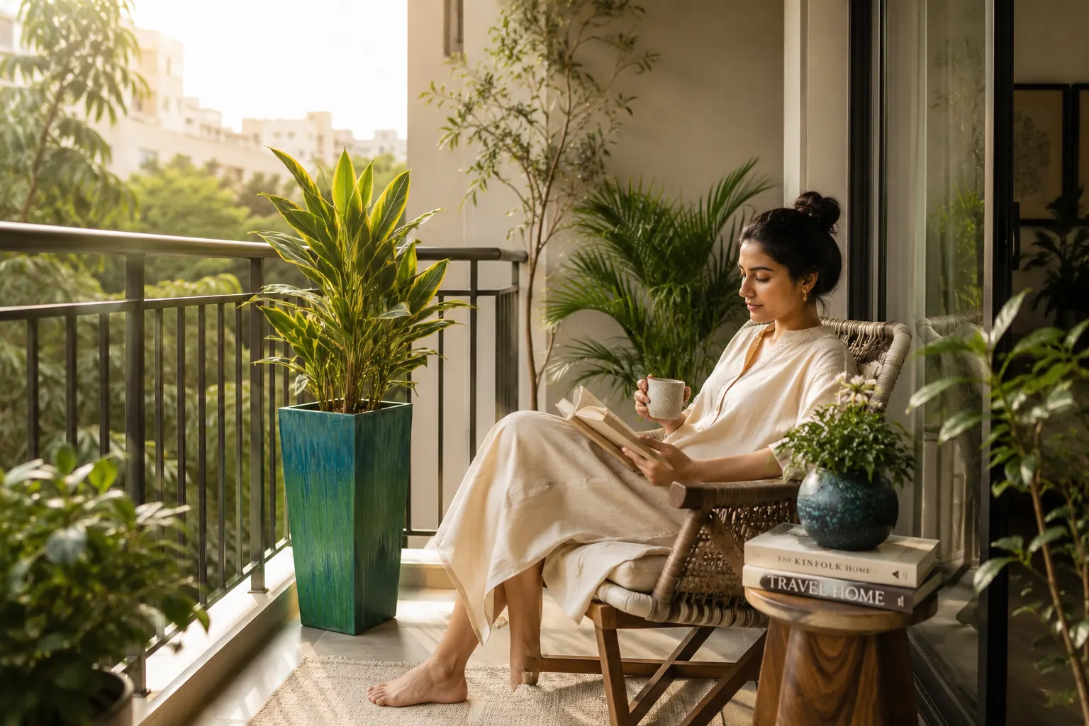 Balcony space — planters and outdoor décor