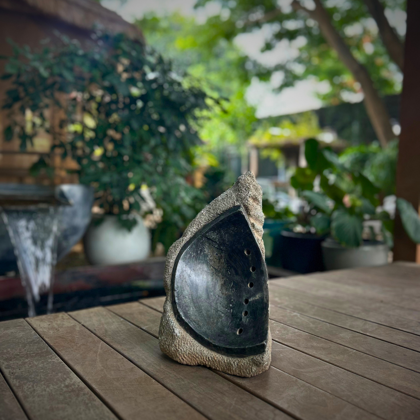 Abstract Stone Face Sculpture