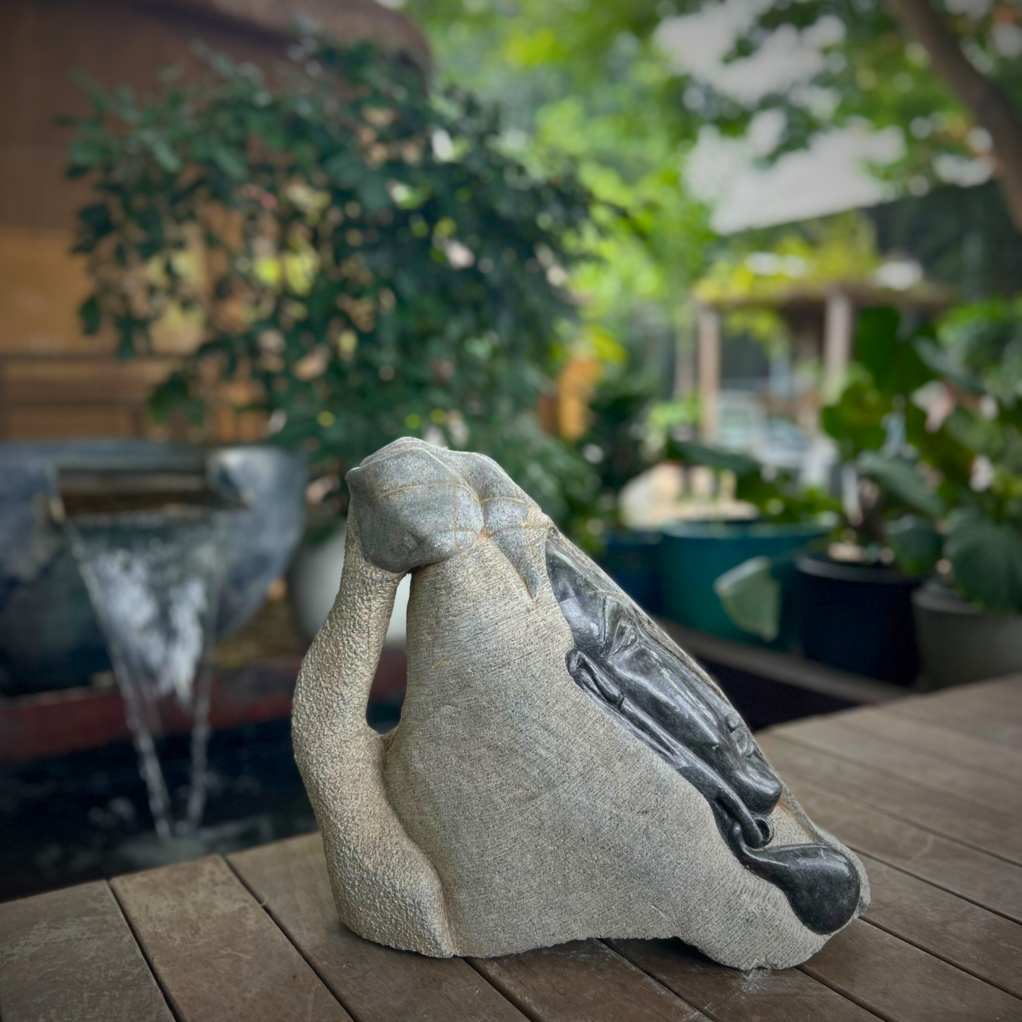 Resting Face Stone Sculpture