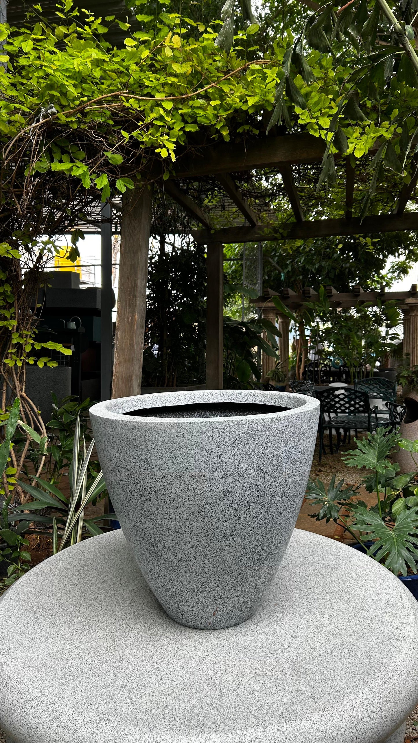 Textured White &amp; Grey Stone Effect Planter