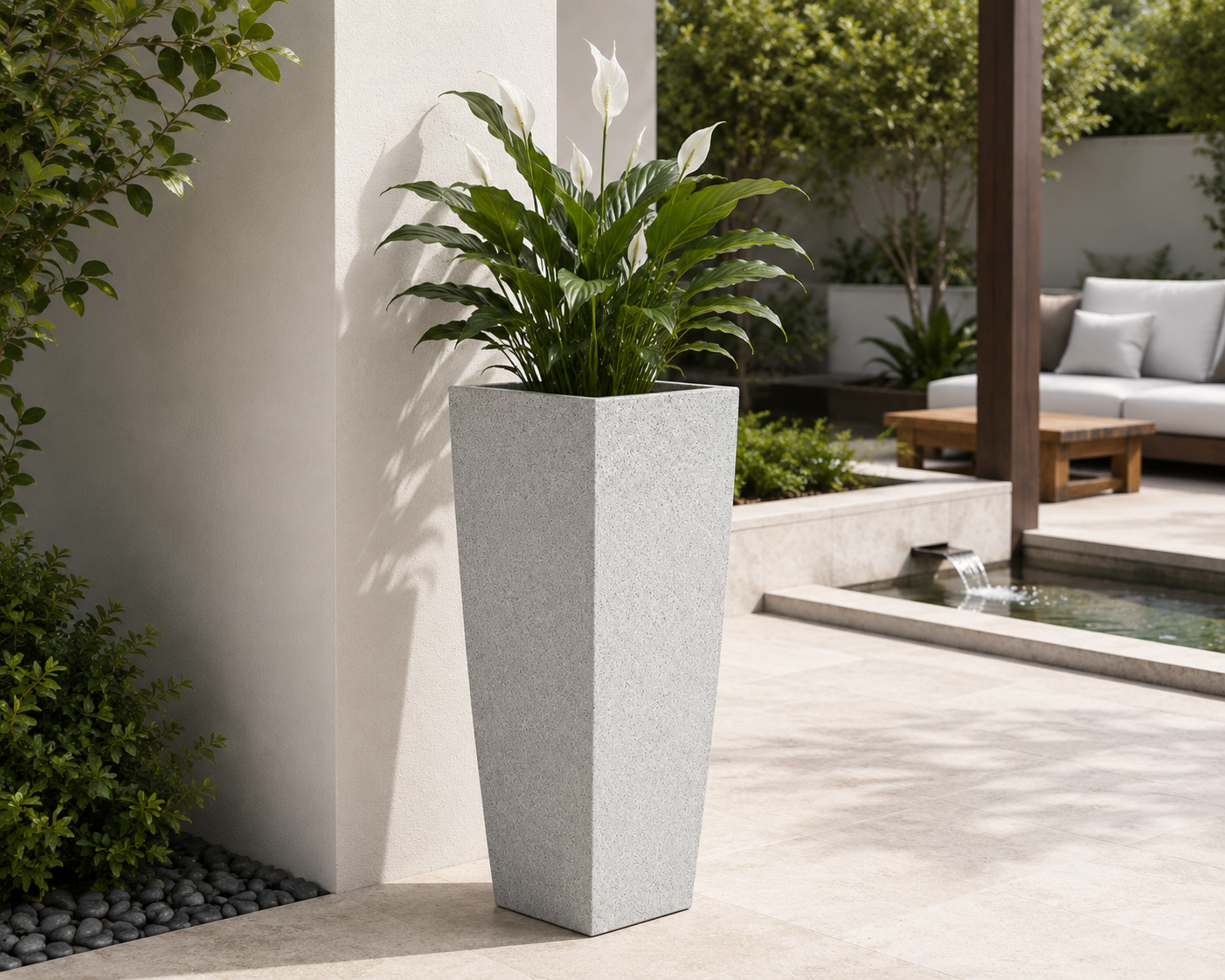 Slim Column Square FRP Planter III