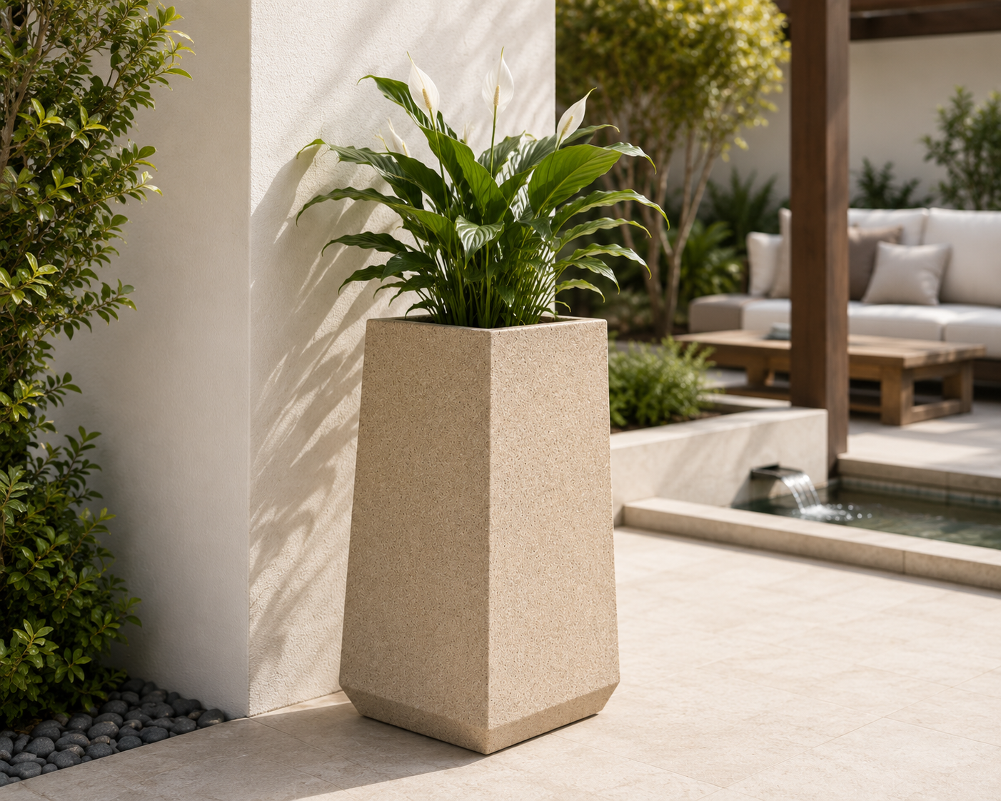 Compact Square FRP Planter