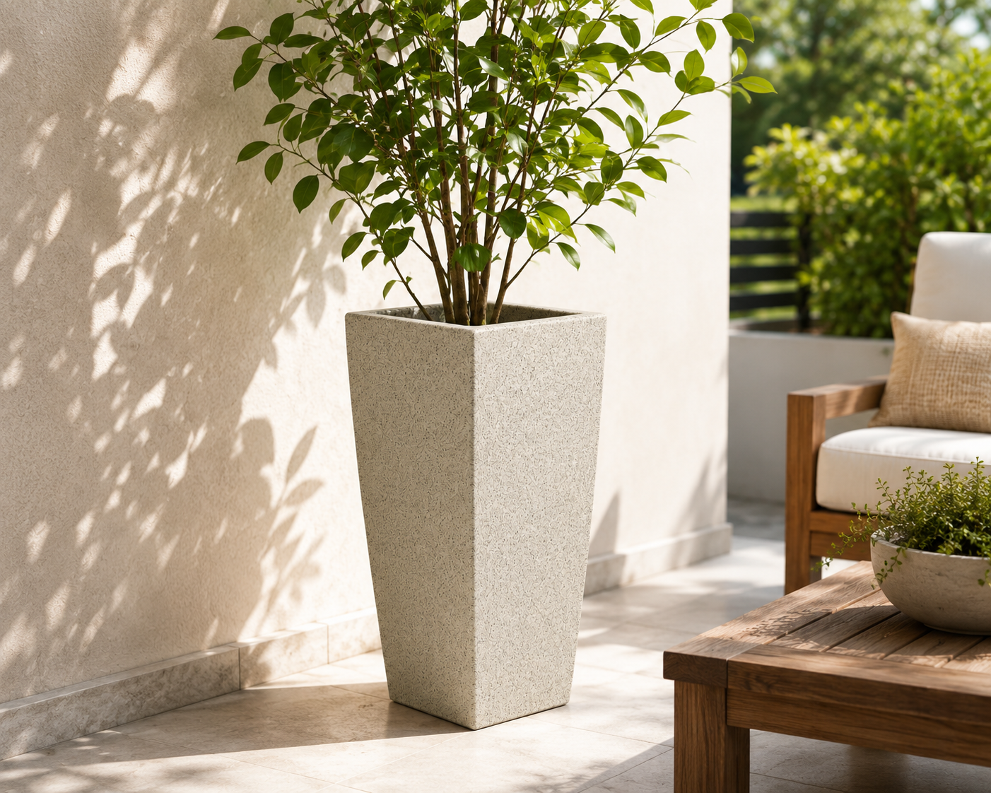 Slim Column Square FRP Planter IV