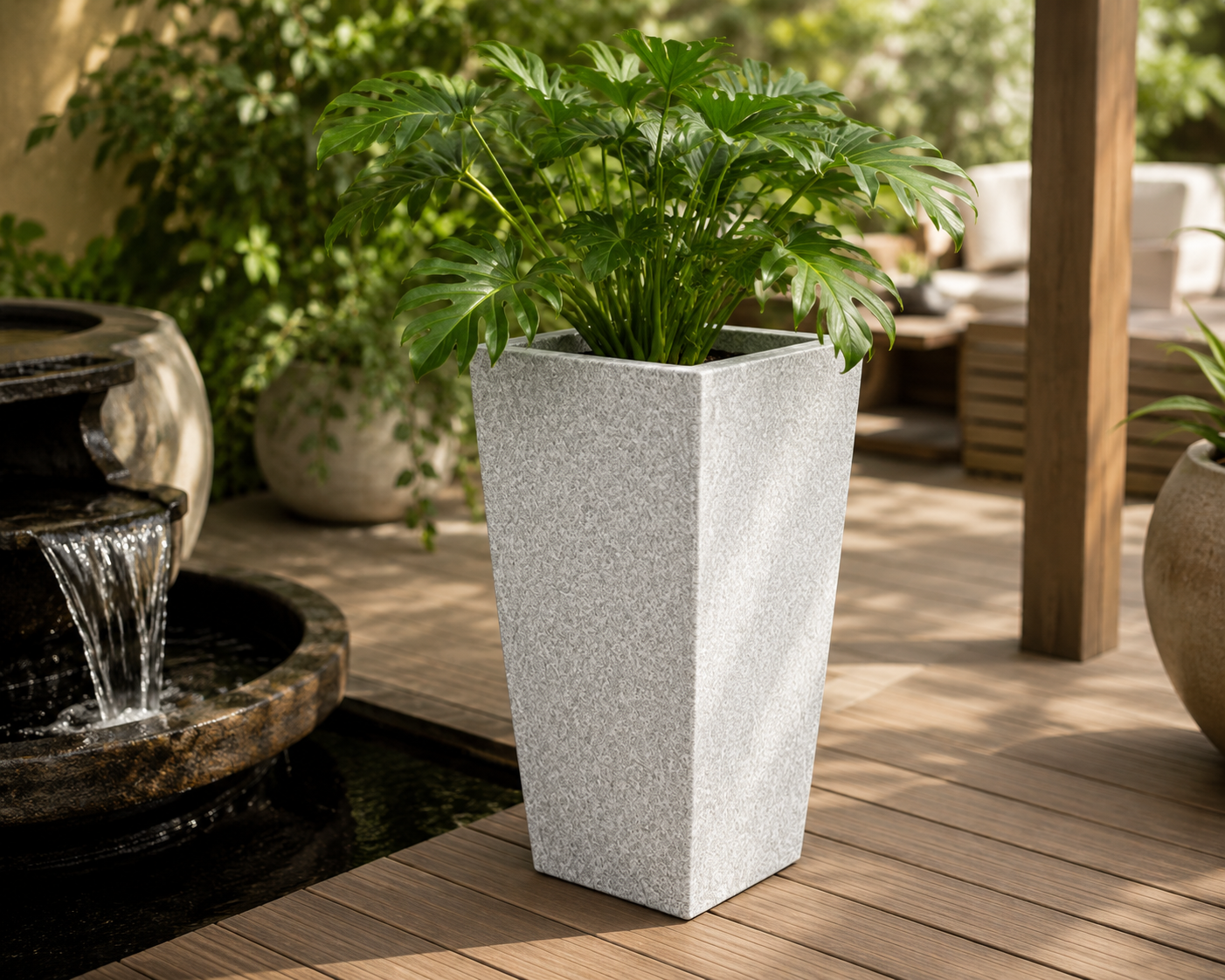 Slim Square Column FRP Planter