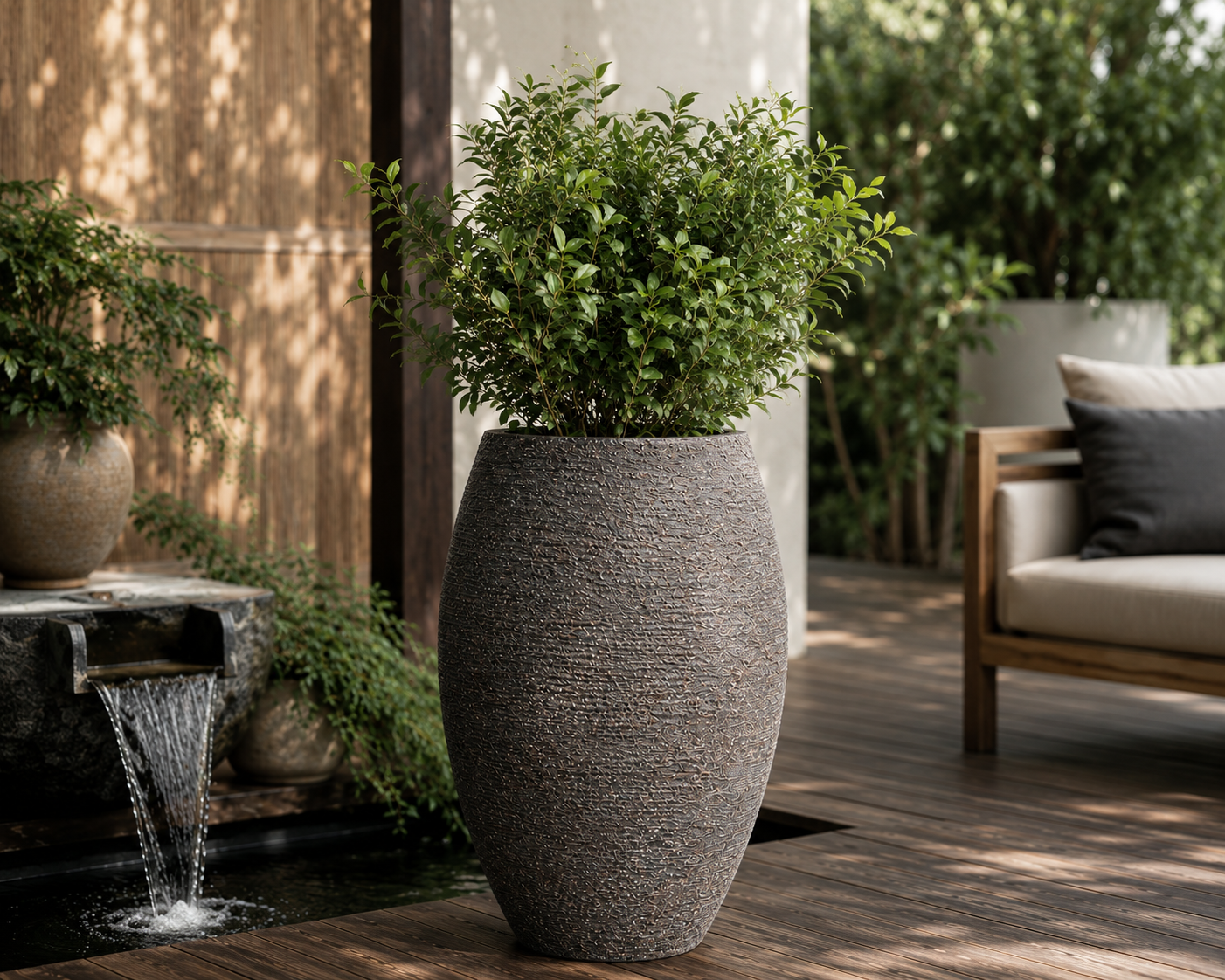 Round Jar FRP Planter